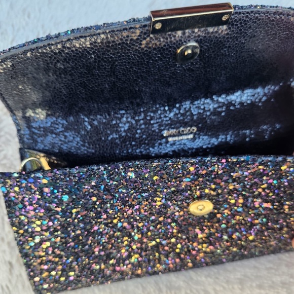Jimmy Choo Fold Over Glitter Clutch Bag - Made in Italy. L23cm X H13cm X W3cm - Picture 5 of 6